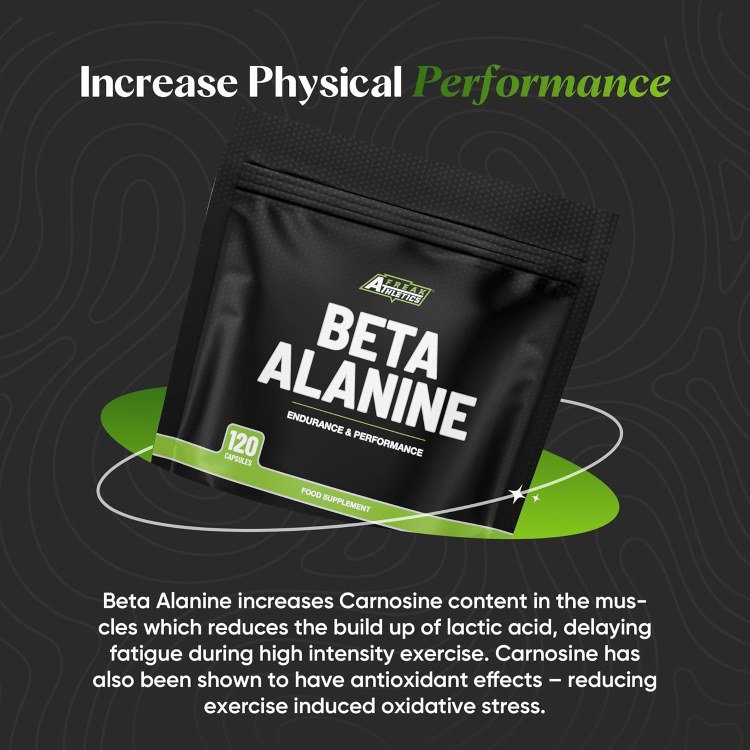 Beta Alanine 1500Mg per Serving - 120 Capsules