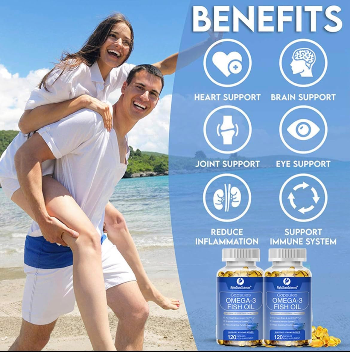 Premium Omega 3 Fish Oil Max Strength 3600Mg