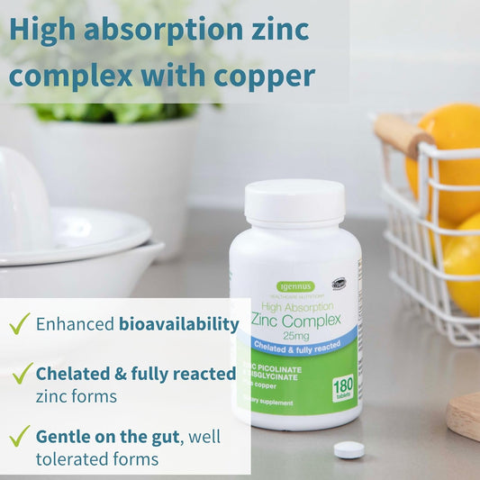 Advanced Zinc Picolinate & Bisglycinate Complex with copper - 180 capsules