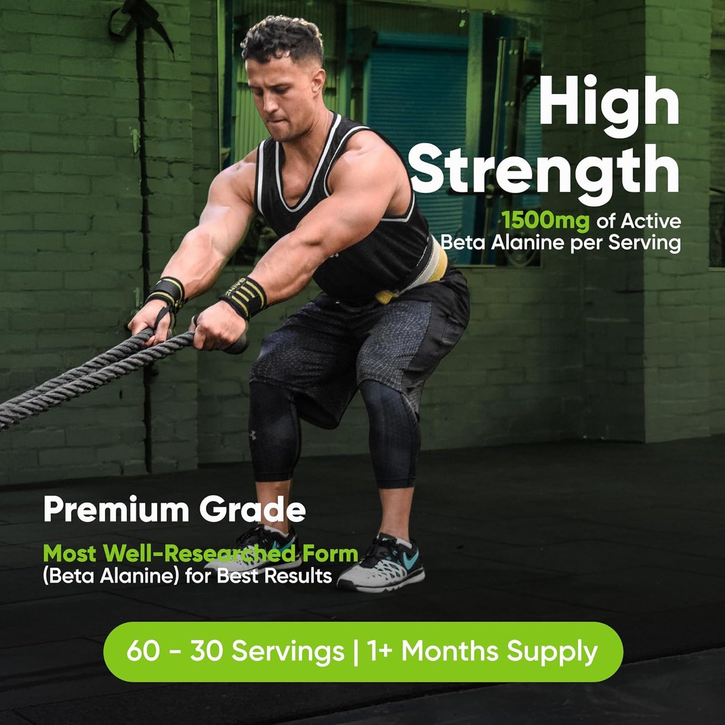 Beta Alanine 1500Mg per Serving - 120 Capsules