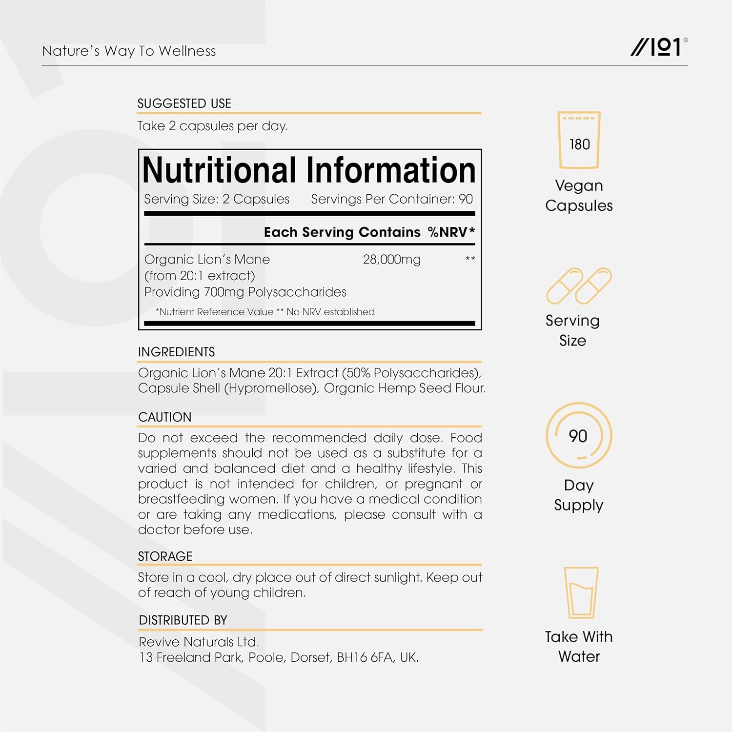 Organic Lions Mane Supplement 28,000Mg 